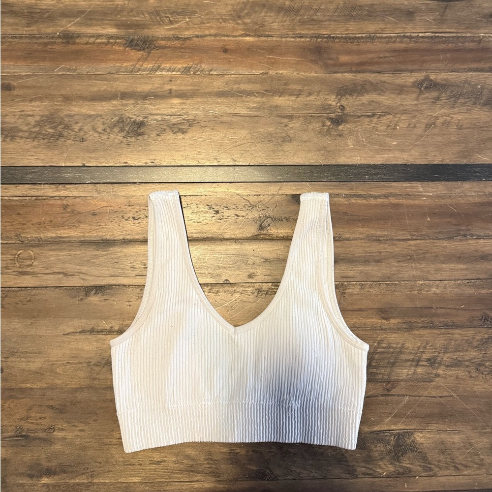 Aerie Cream Ribbed Camisole